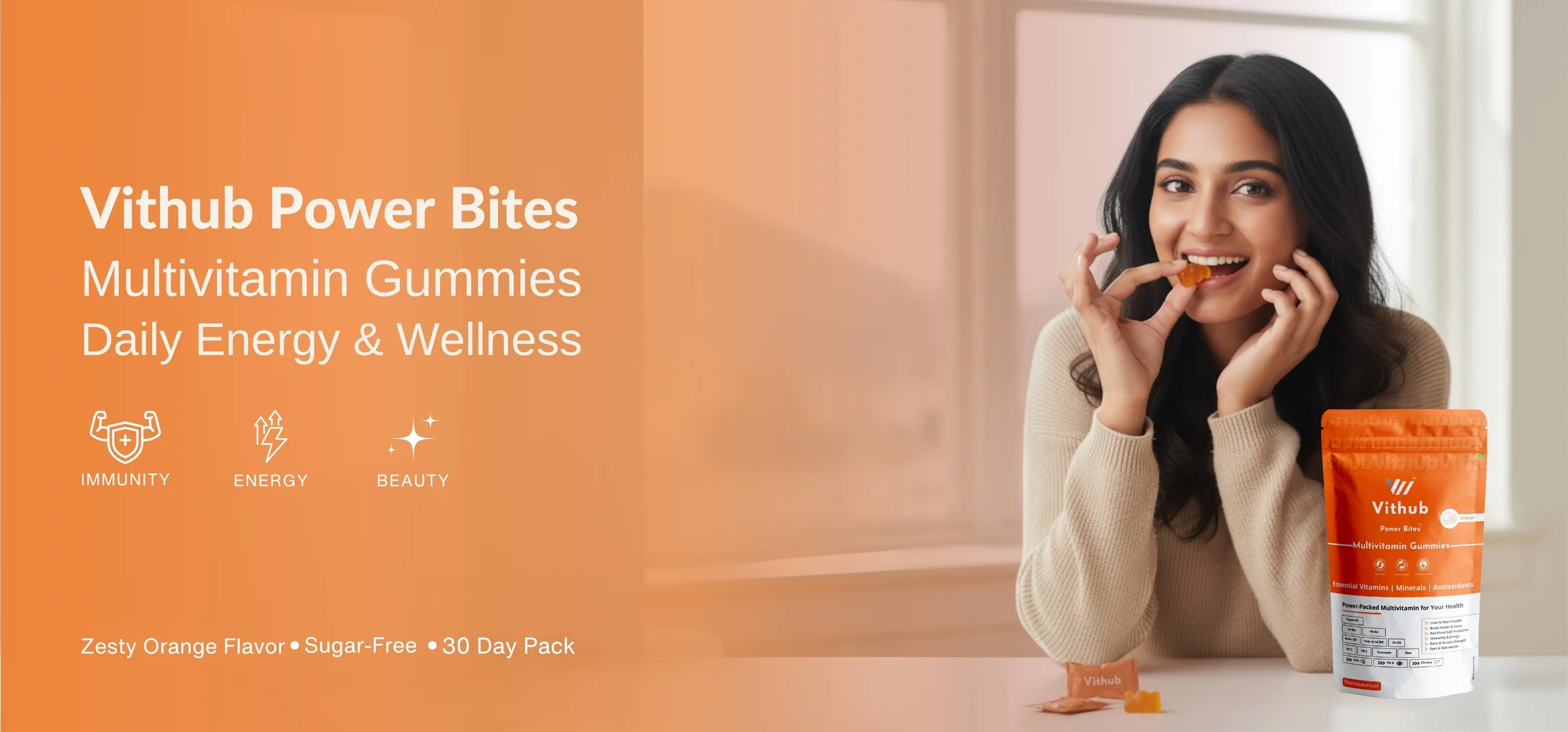 Vithub Power Bites Multivitamin Gummies Daily Energy and Wellness