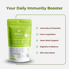 Immunity Booster Gummies pack and glass of water on white background