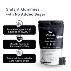 Close-up of tamarind-flavored Shilajit gummy chew