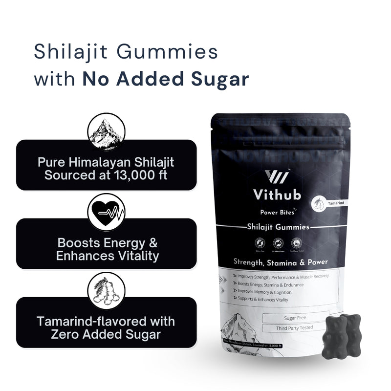 Close-up of tamarind-flavored Shilajit gummy chew
